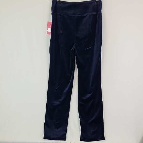 NEW Shoedazzle Women's Velvet Pants Navy Blue side zipper Sz M NWT - Picture 6 of 8